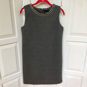 Cynthia Rowley Gray Dress w/ Embellished Rhinestone Collar